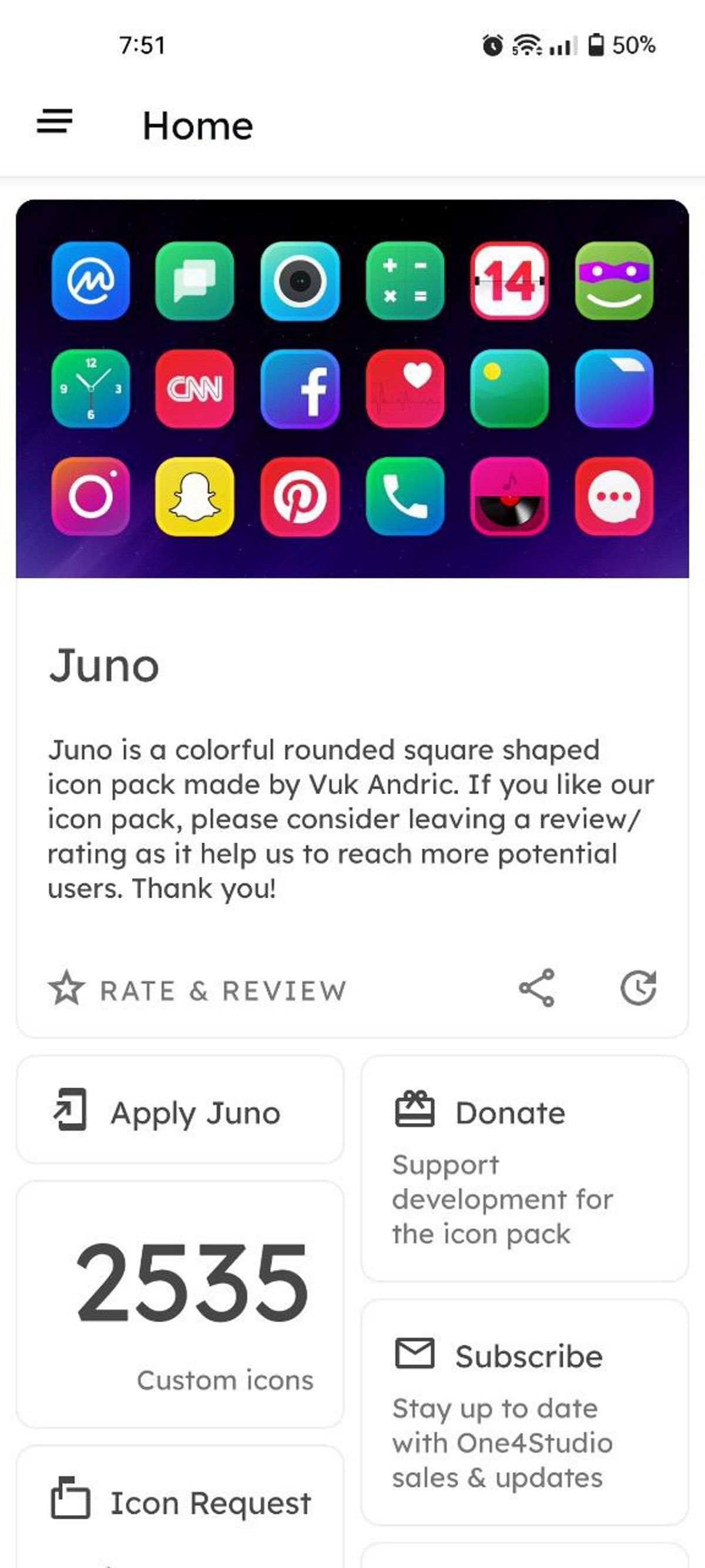 تطبيق Juno Icon Pack 