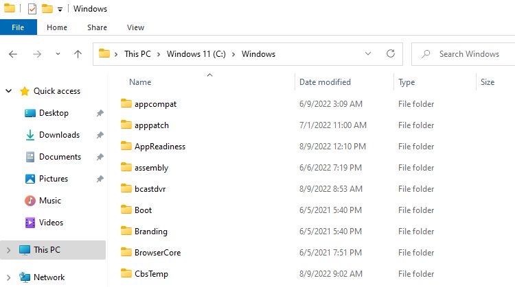 Windows Directory In Explorer 