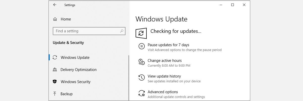 البحث عن تحديثات Windows Update 