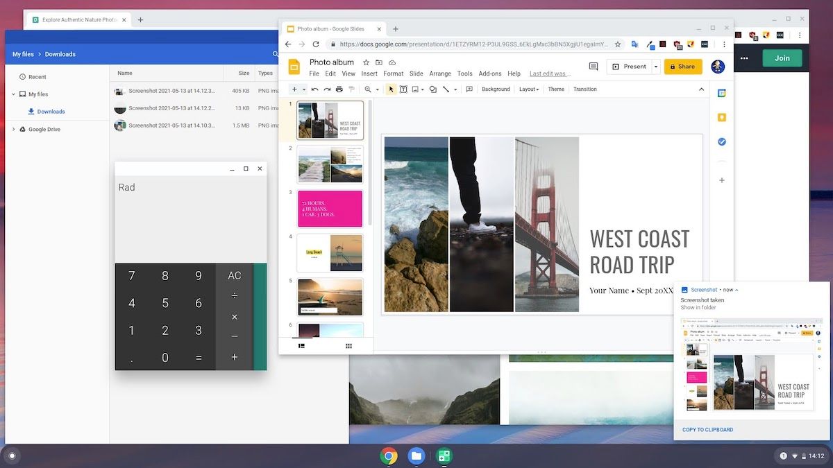 Chrome OS snipping tool grab 