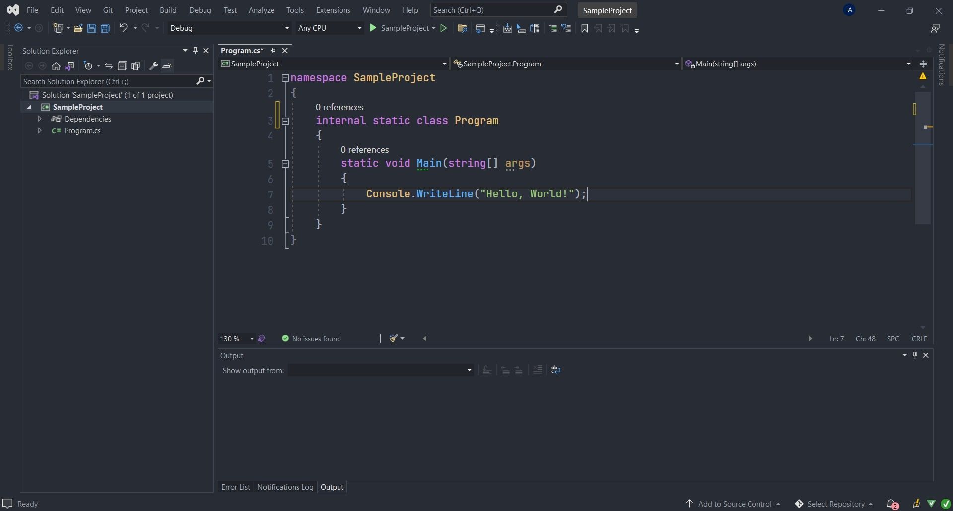 Visual studio 2022 مع نموذج مشروع 