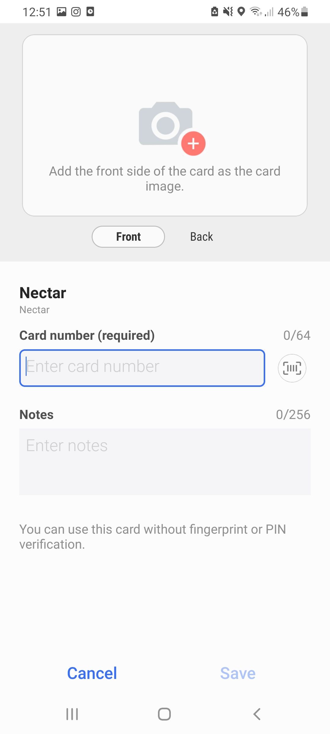 أدخل تفاصيل الولاء يدويًا samsung pay 