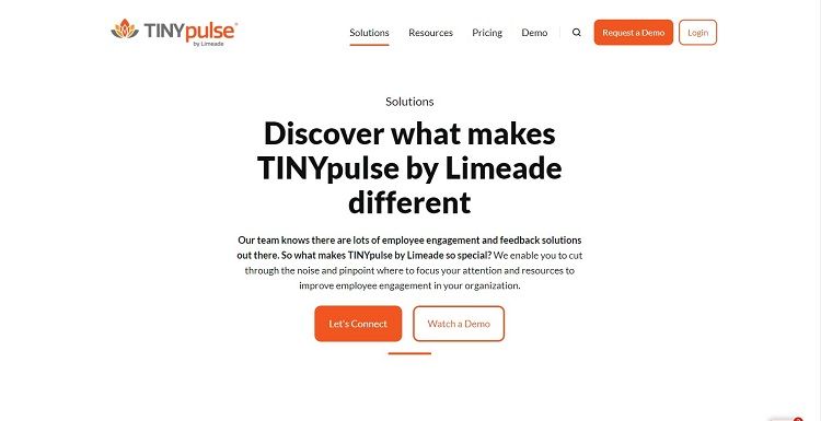 لقطة شاشة لصفحة TINYpulse 