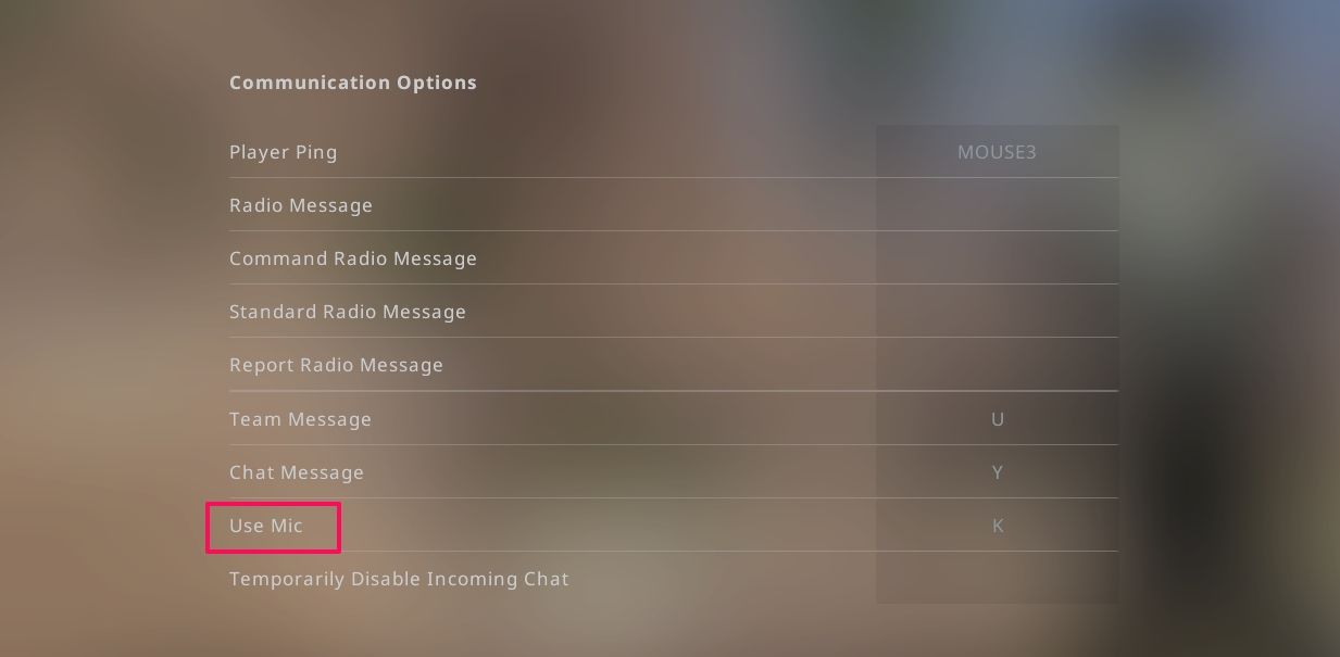 استخدام خيار الميكروفون في إعدادات CS: GO 