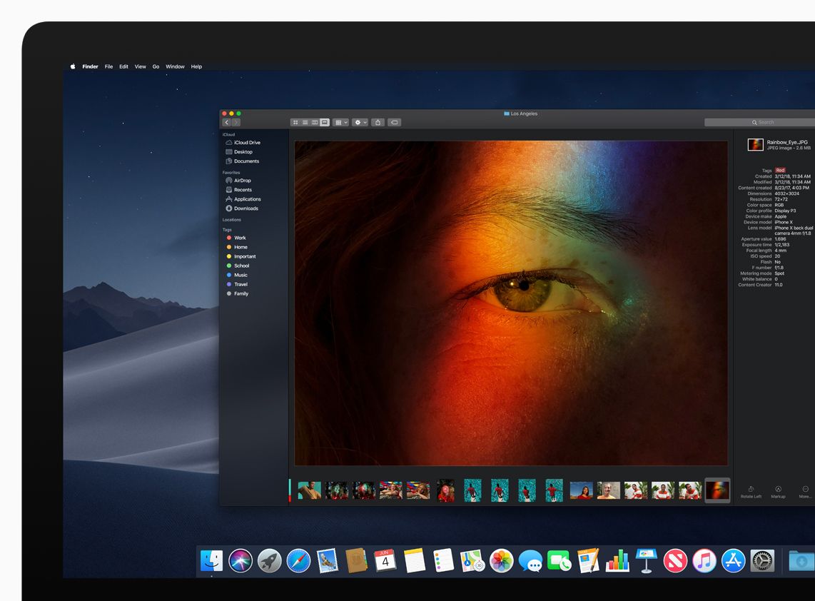 معاينة iMac macOS Dark Mode Finder 