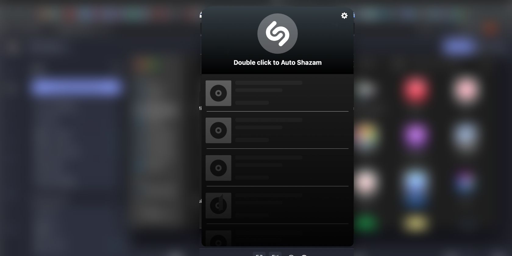 لقطة شاشة لتطبيق shazam على سطح المكتب 