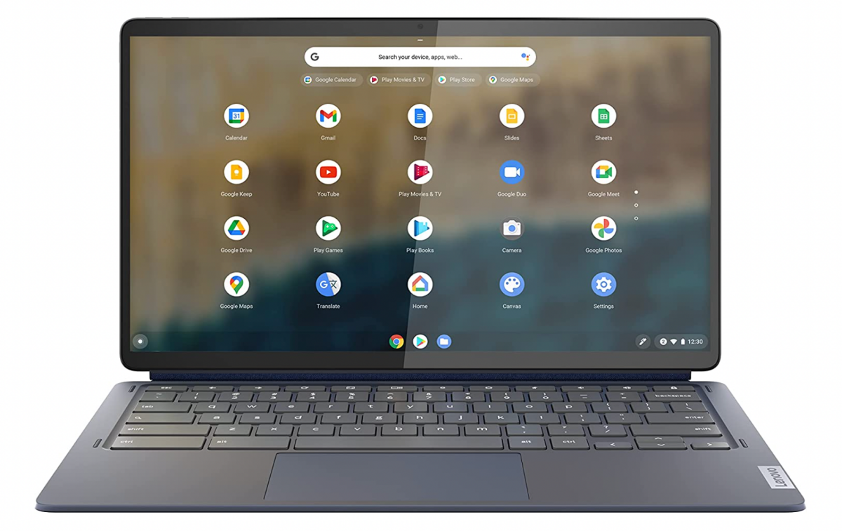 لقطة كاملة الوجه لجهاز Lenovo IdeaPad Duet 5 Chromebook 