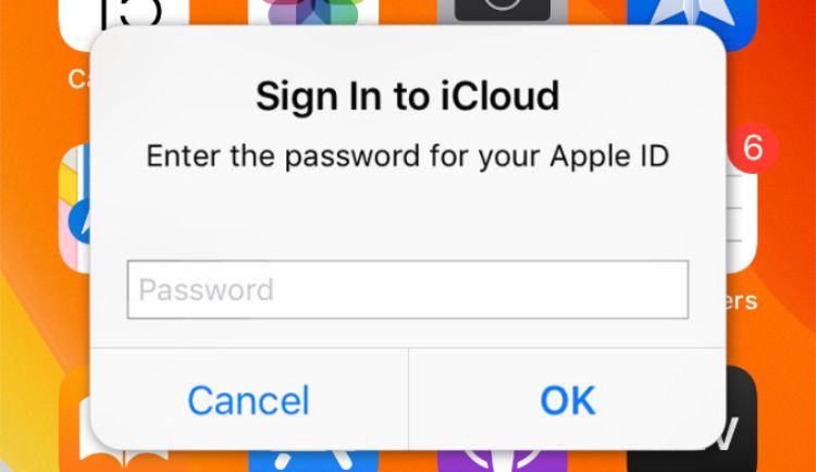 تسجيل الدخول إلى نافذة iCloud 