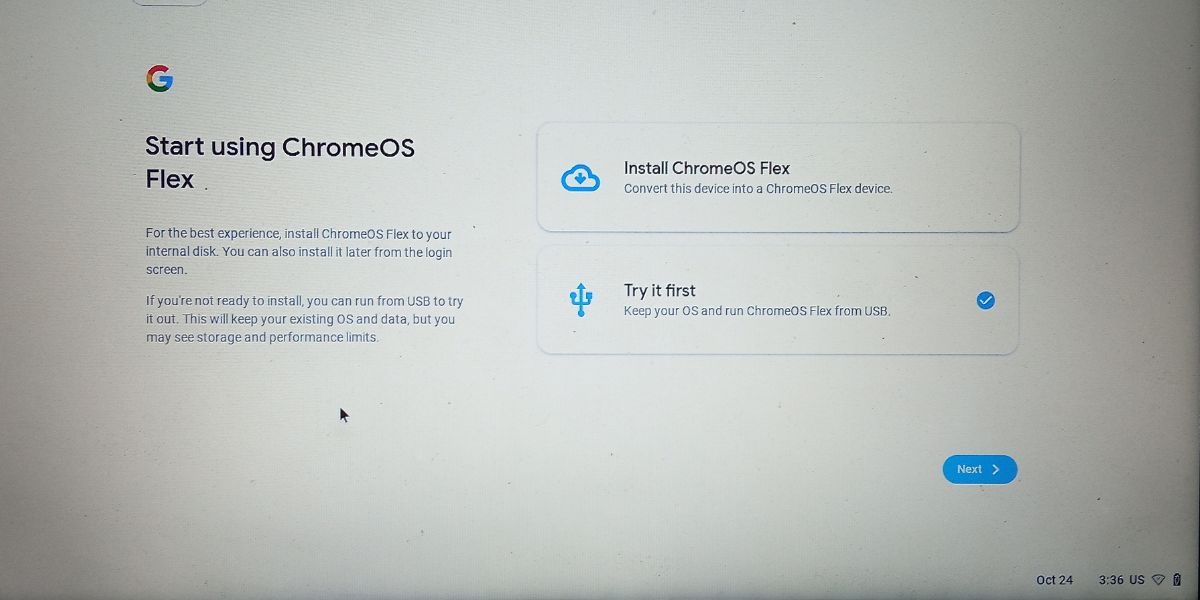 جرب ChromeOS Flex 