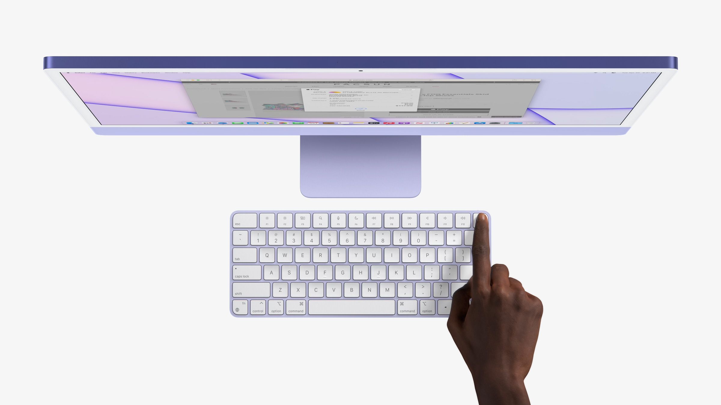 Purple iMac ولوحة مفاتيح Touch ID 