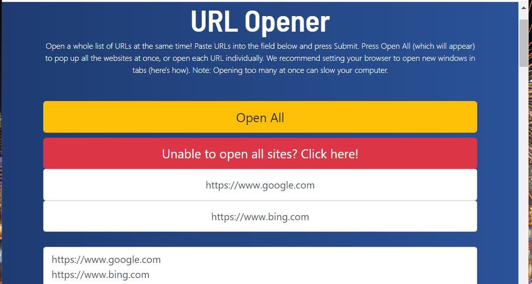 تطبيق الويب URL Opener 