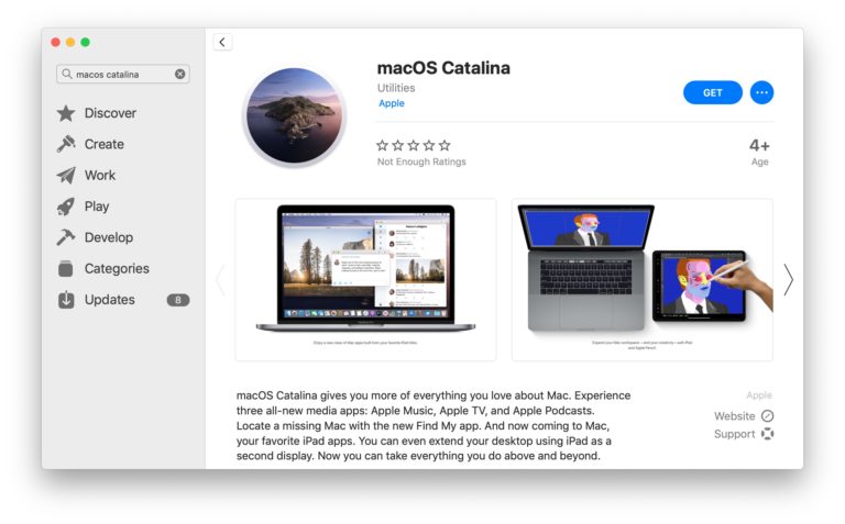 تنزيل Catalina من Mac App Store 