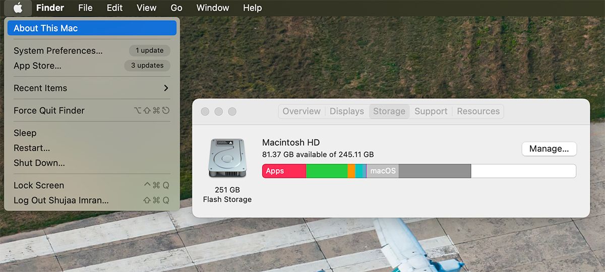 Penyimpanan Tersedia Mac