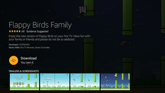 Cara Menggunakan Amazon Fire TV Stick: Cara Mengunduh dan memainkan Flappy Birds Family dan permainan lainnya