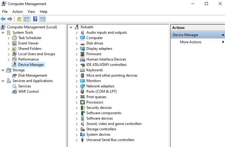 Computer Management Console