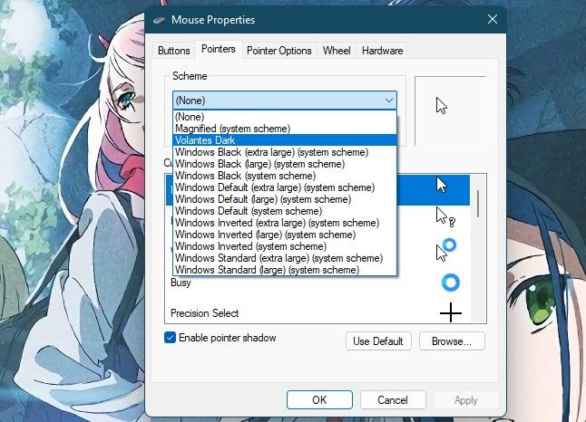 Menu Properti Mouse di Windows 11