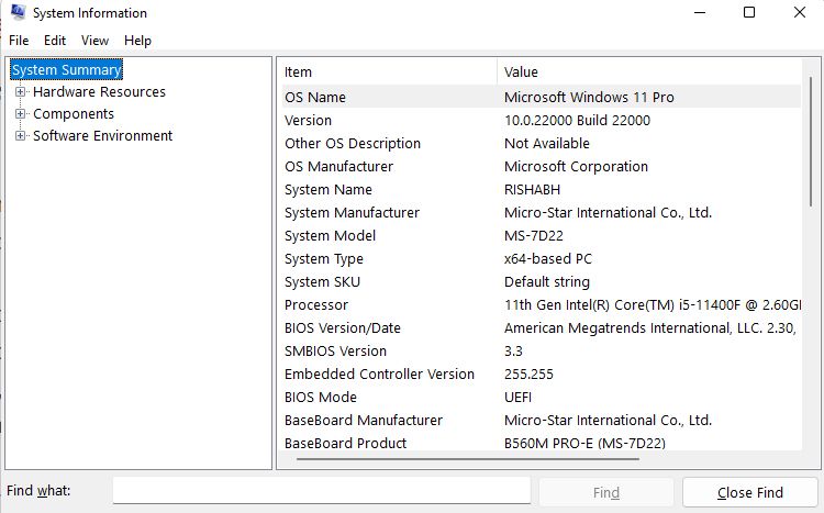 Alat Informasi Sistem Di Windows