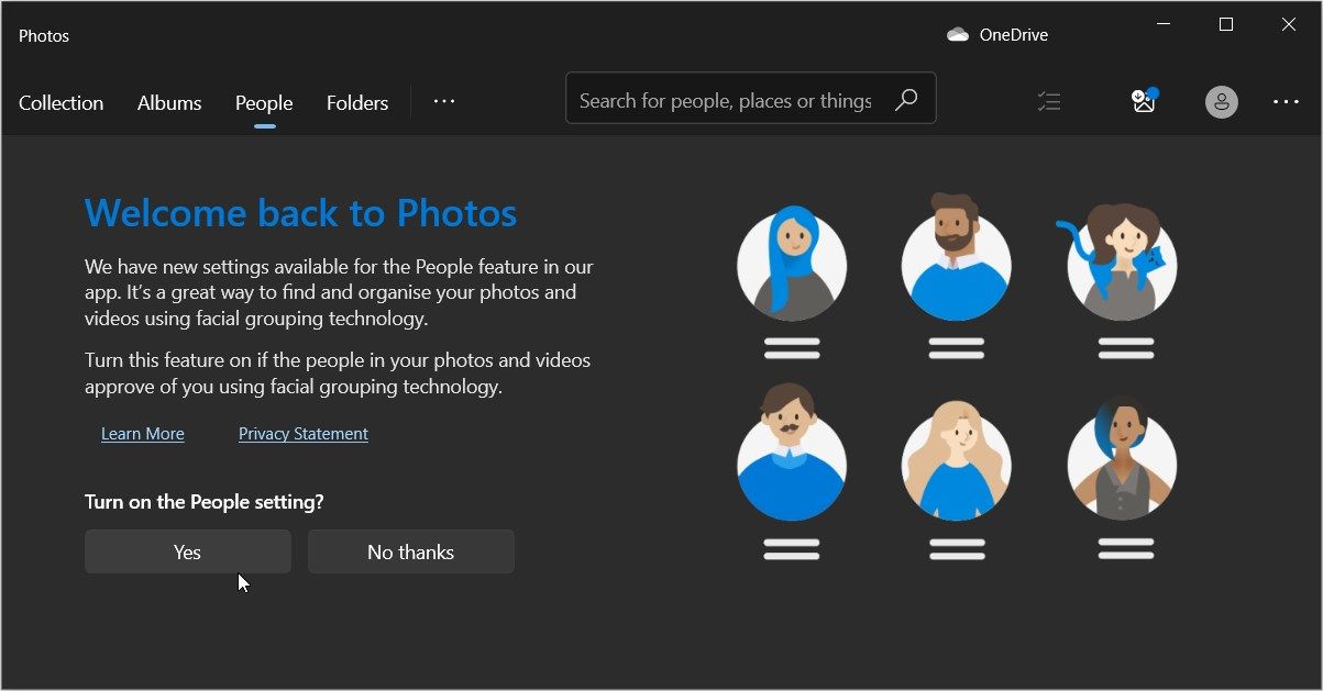 Menggunakan Tab Orang di Aplikasi Foto Windows