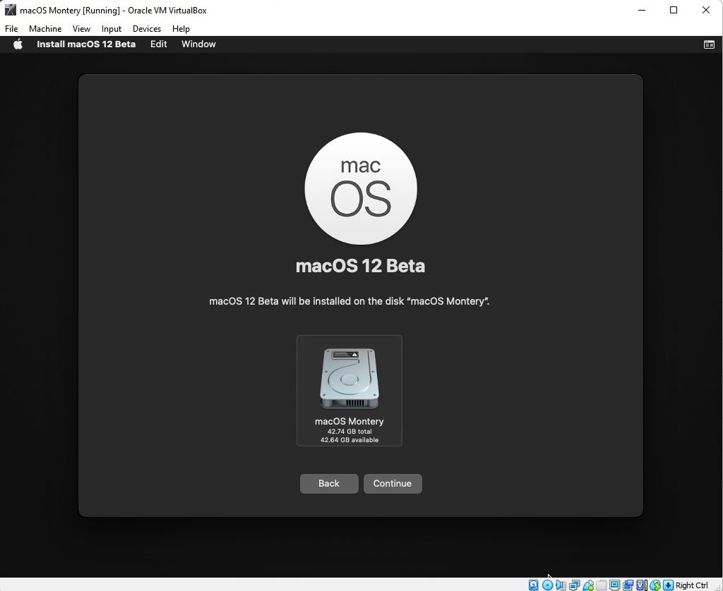 macos monterey virtualbox mesin virtual pilih drive untuk instalasi