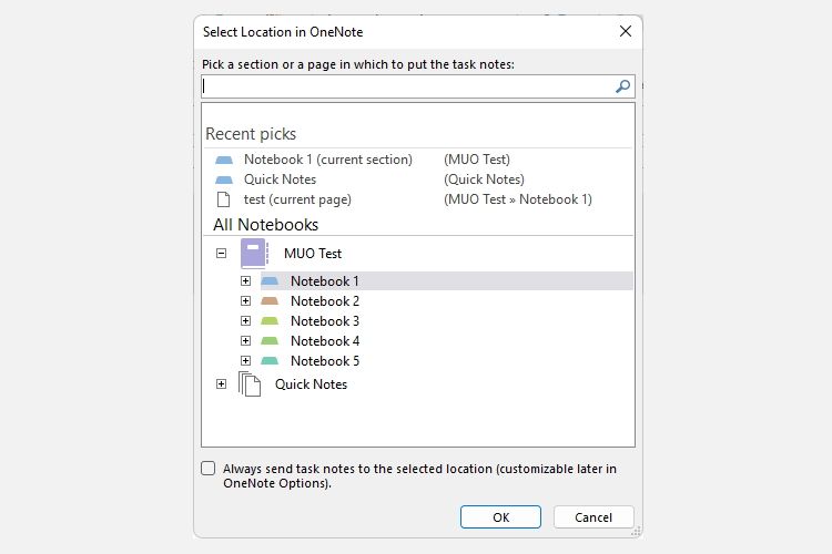 Kirim Ke Pratinjau OneNote