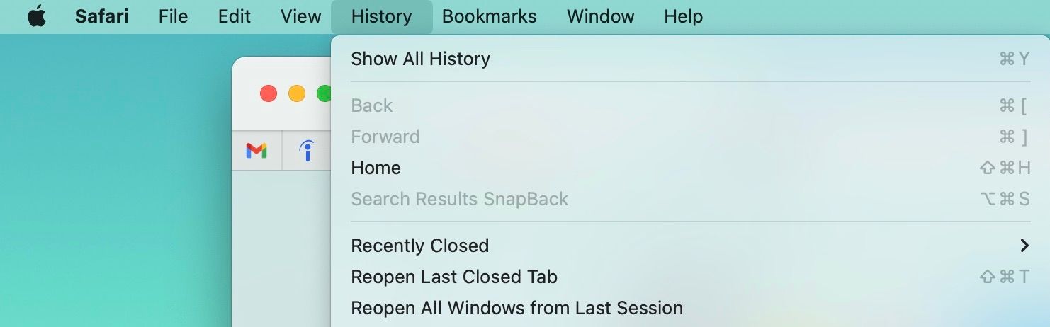 Menggunakan Riwayat Safari di Mac