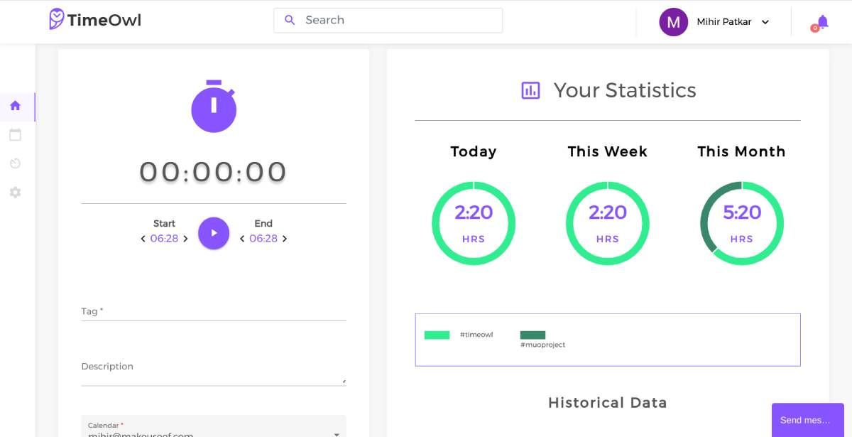 TimeOwl membuat laporan pelacakan waktu berdasarkan entri di Google Kalender Anda