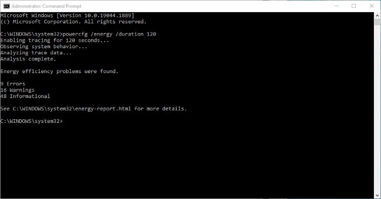 Menggunakan perintah powercfg di command prompt