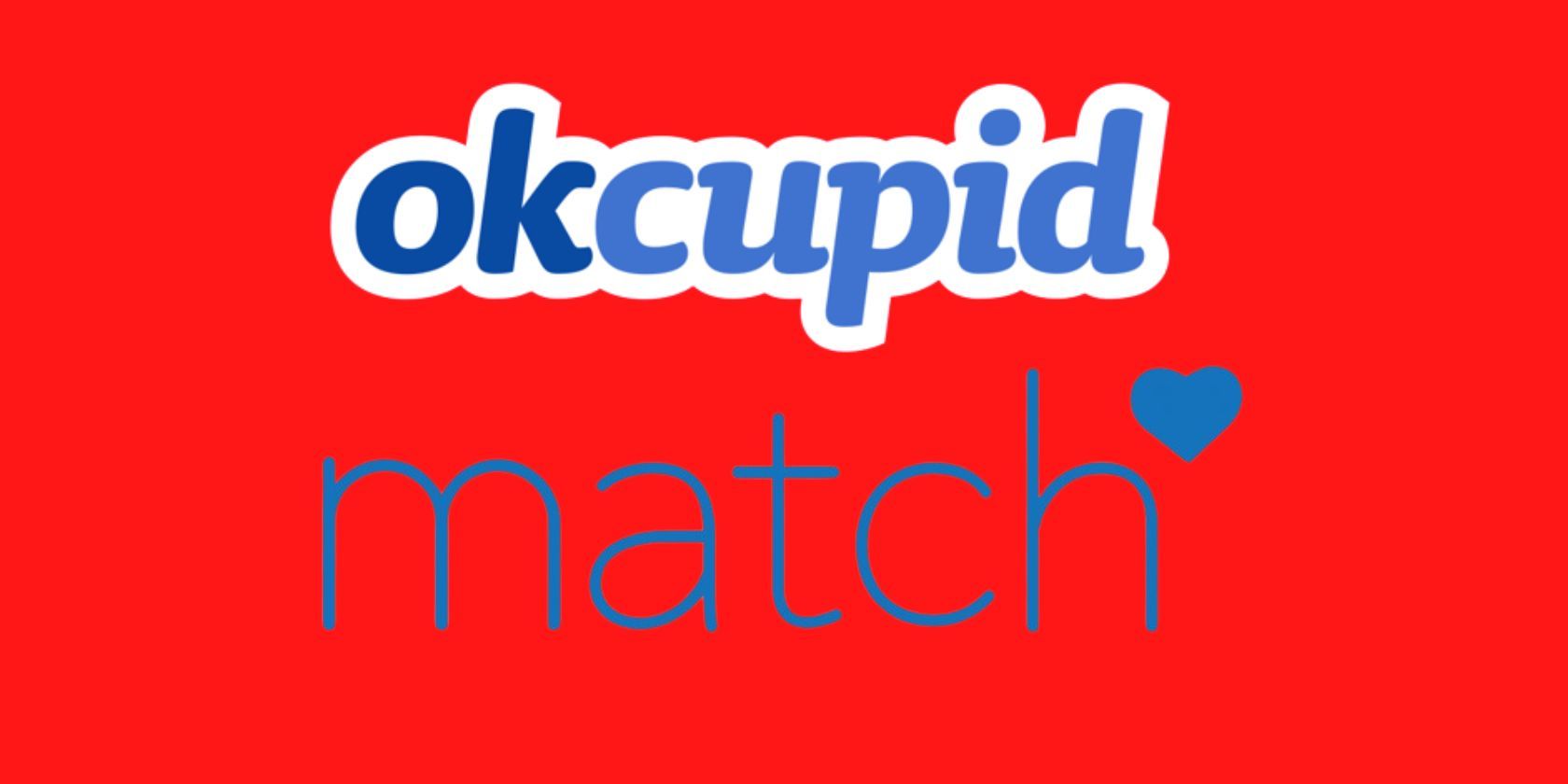 Logo OKCupid dan Cocokkan dengan latar belakang merah