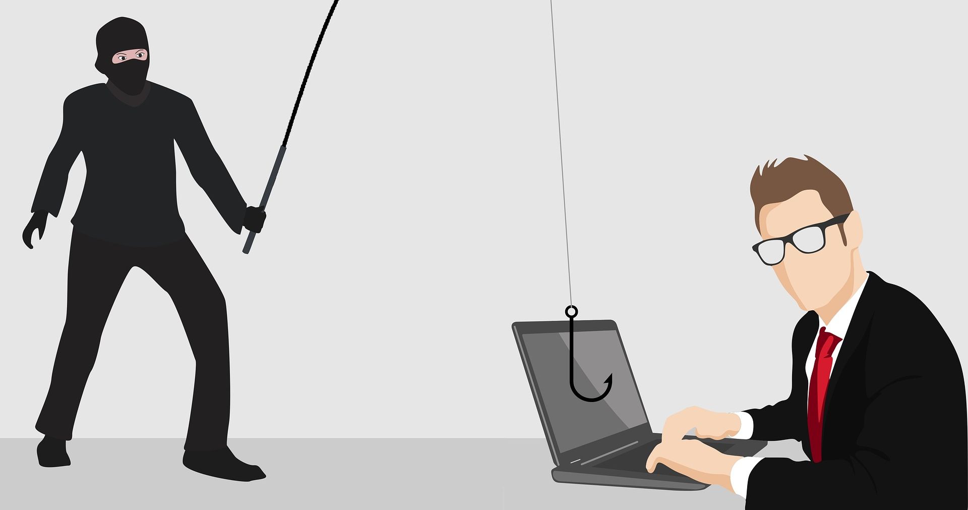 penjahat menggunakan kait phishing untuk mencuri dari laptop