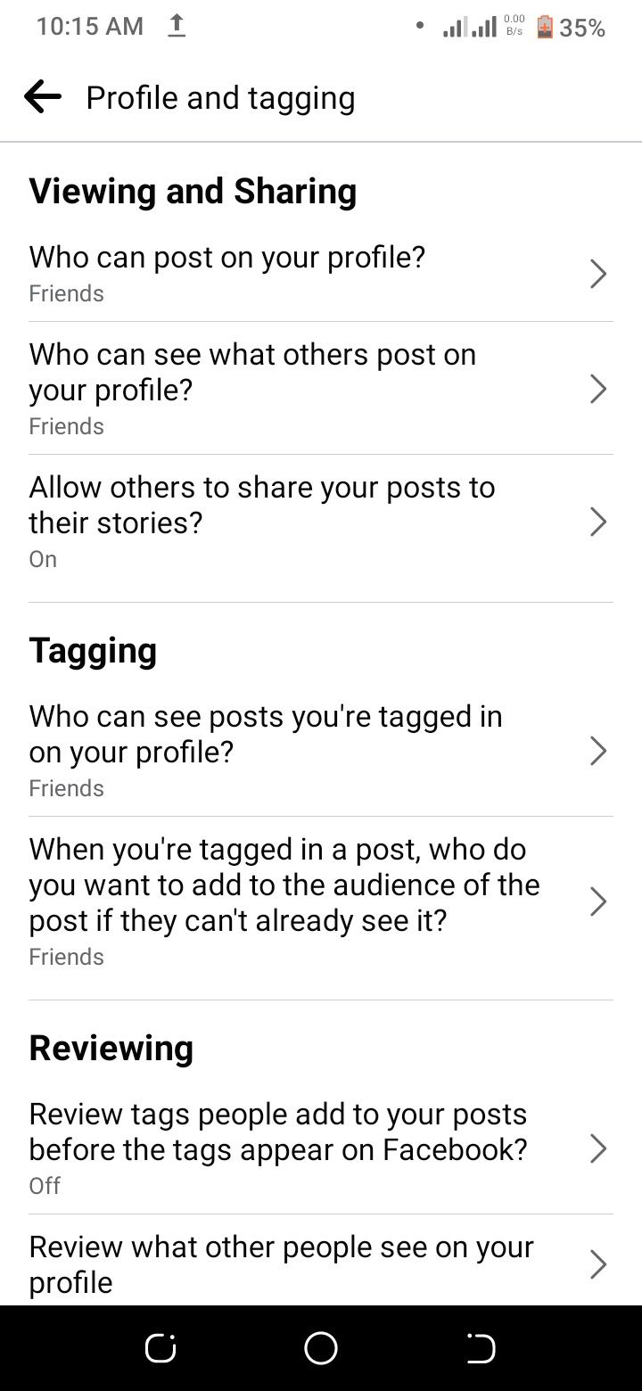 tangkapan layar halaman profil dan tag