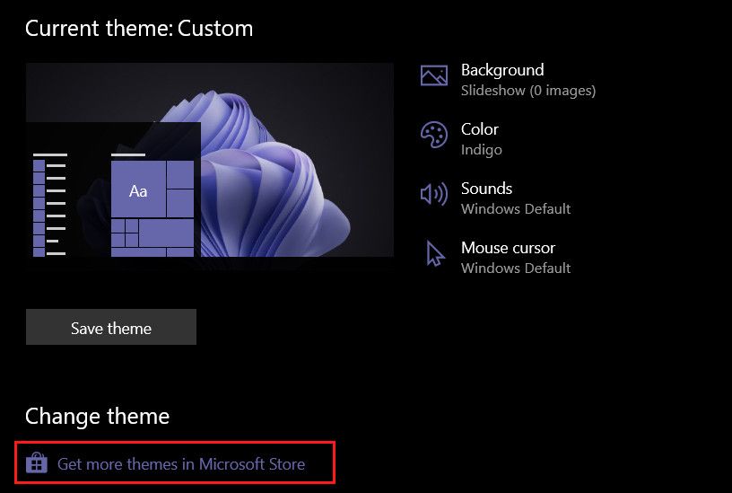 Tema di Microsoft Store