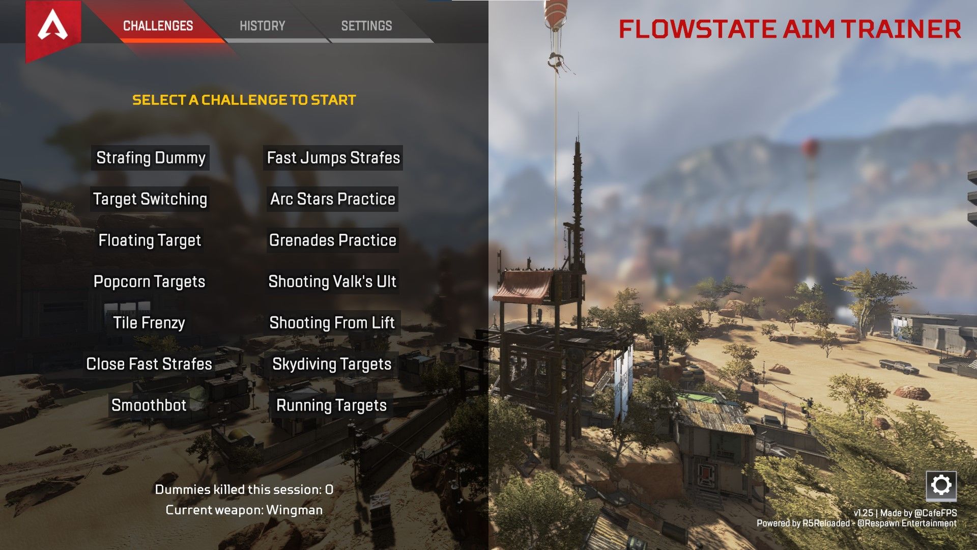 Flowstate Aim Trainer menu utama