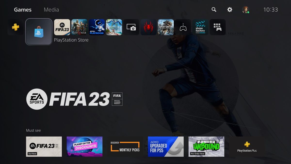 Tangkapan layar yang menunjukkan PlayStation Store terintegrasi PS5