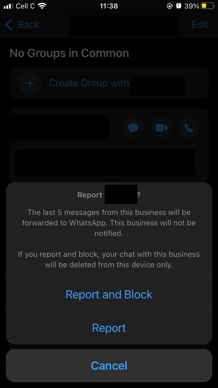 laporkan jendela di ponsel whatsapp