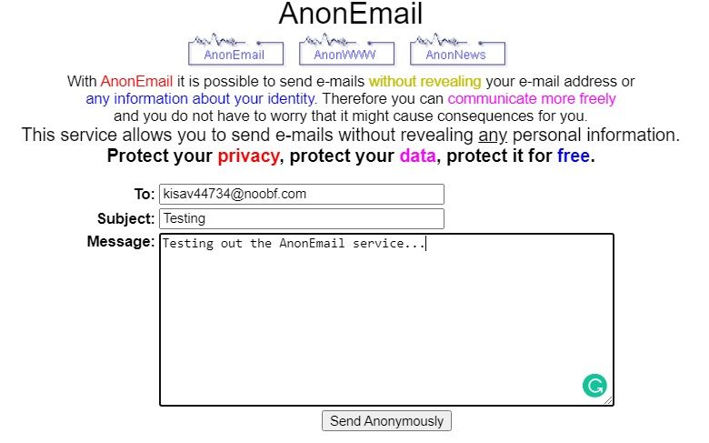 anonemail layanan email anonim