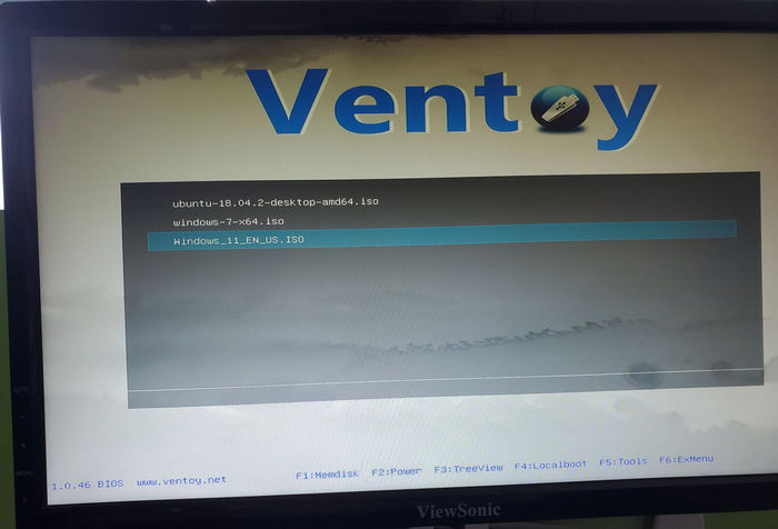 Boot dari Ventory USB