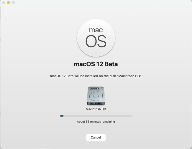 Instal macOS 12 Beta