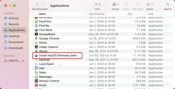Instal macOS Monterey Beta App