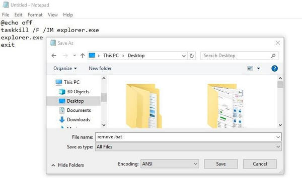 desktop notepad windows 10