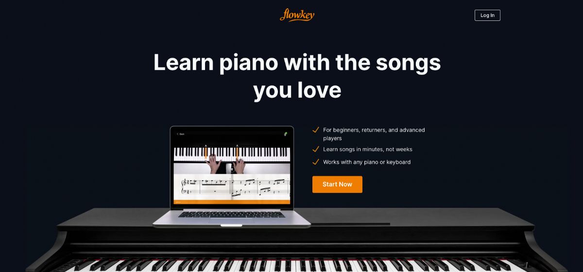 Flowkey 피아노 레슨 웹사이트