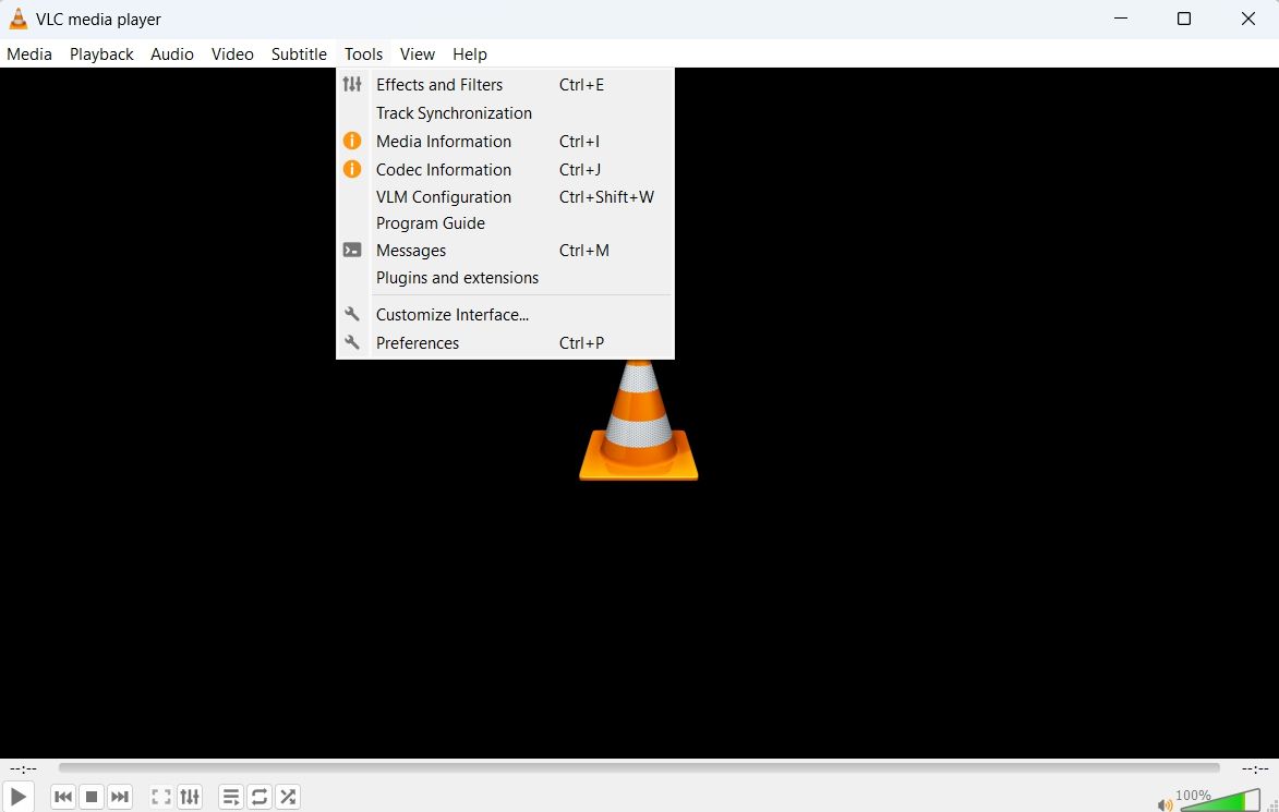 VLC 미디어 플레이어의 환경 설정 창