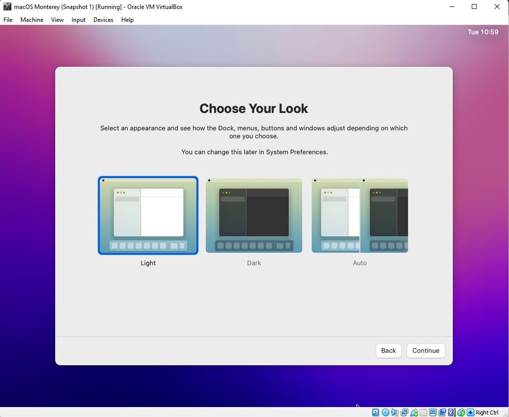 macos monterey virtualbox 가상 머신 선택 모양