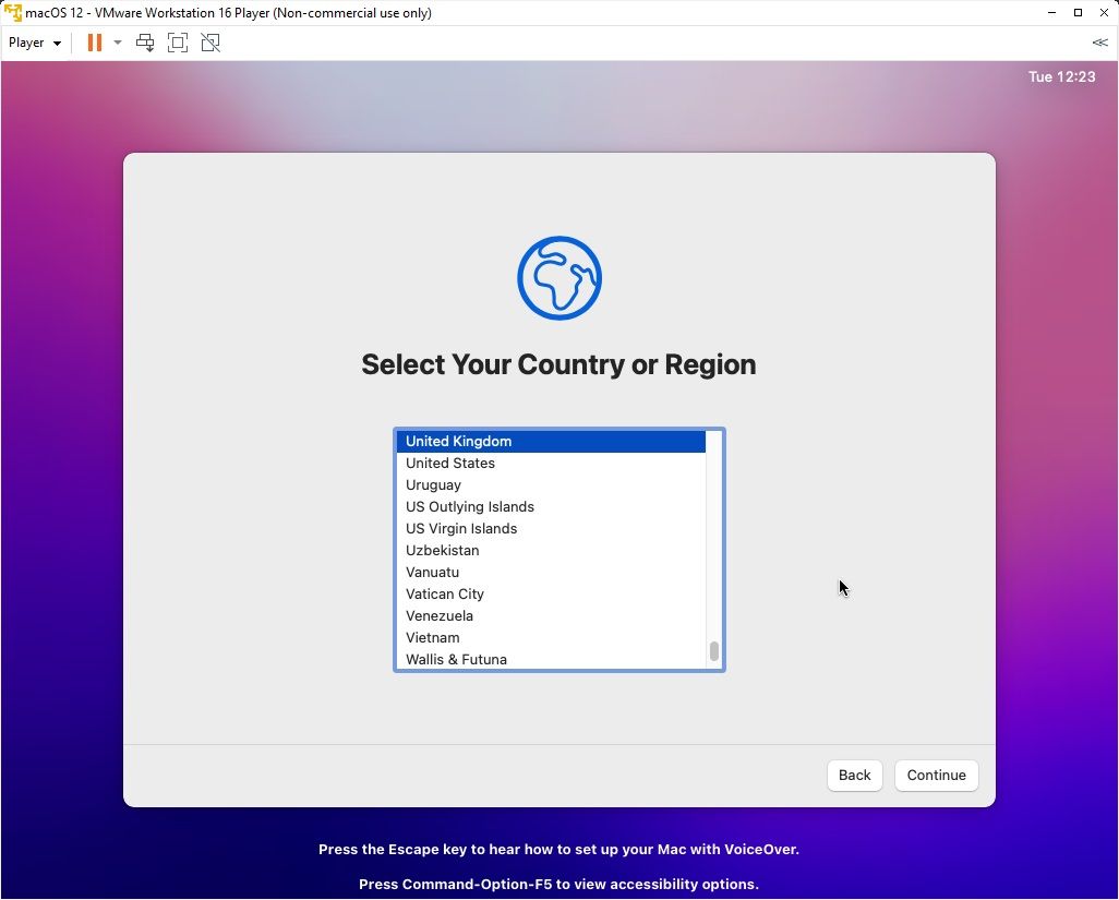 macos monterey vmware 가상 머신 언어 옵션