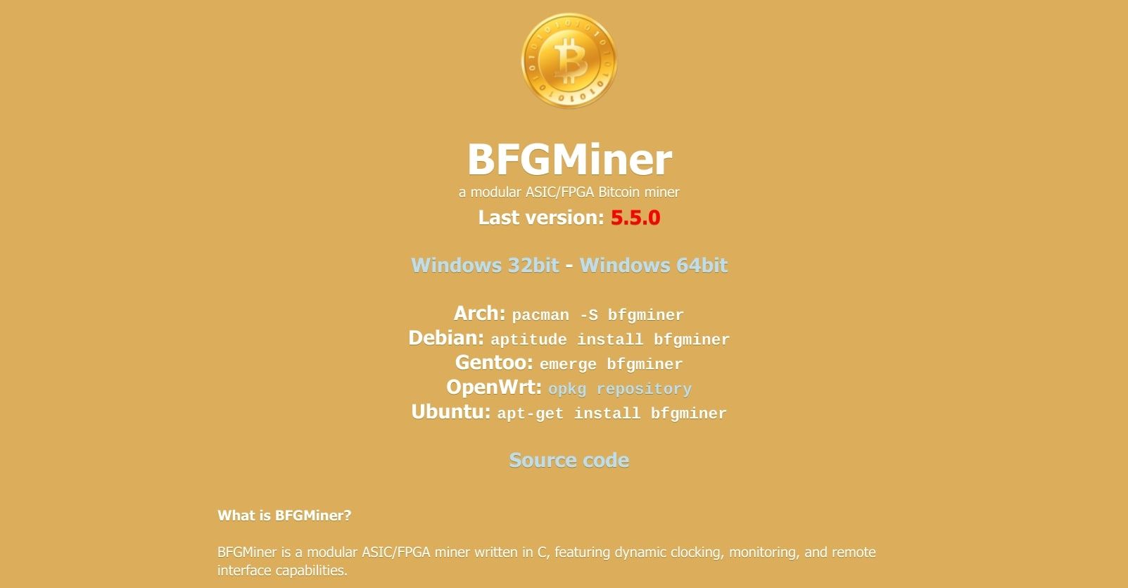 bfg 광부 홈페이지 스크린샷