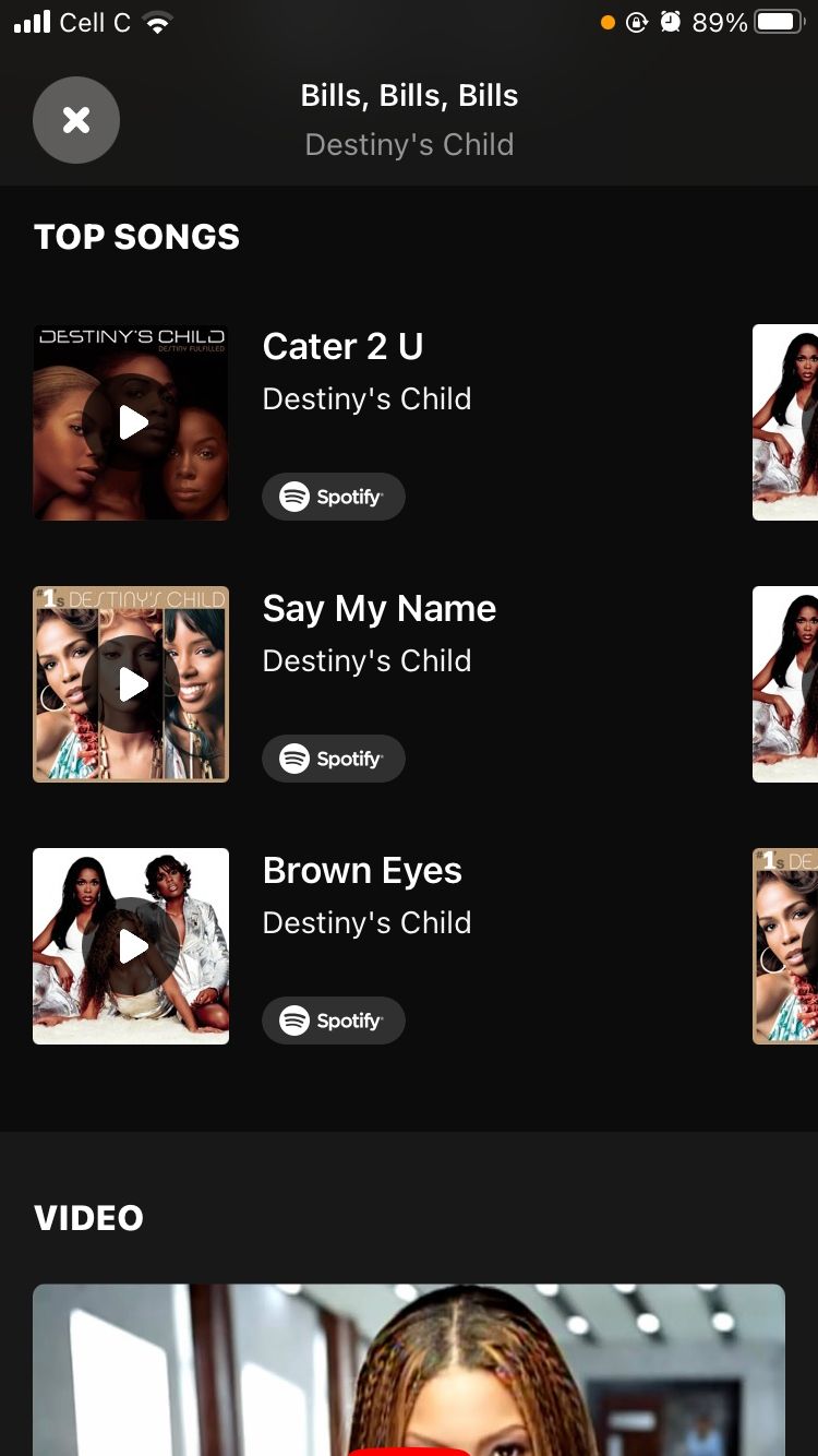 destiny\'s child\'s top song on shazam track page