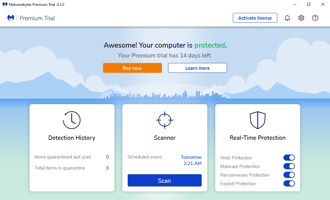 malwarebytes에 의한 스파이웨어 제거