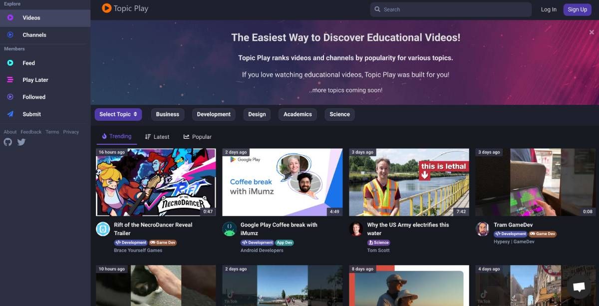 Topic Play 幫助您發現 YouTube 上最好的教育視頻和創作者