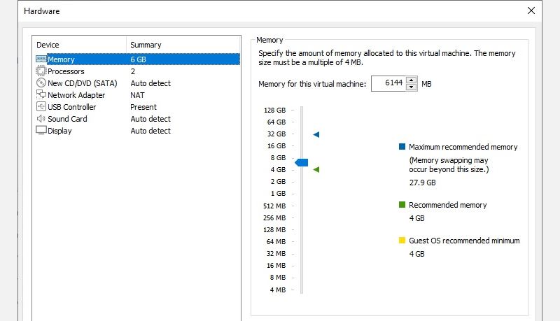 macos monterey vmware 虛擬機調整內存