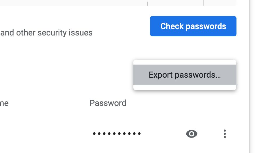 Export Passwords Chrome Mac