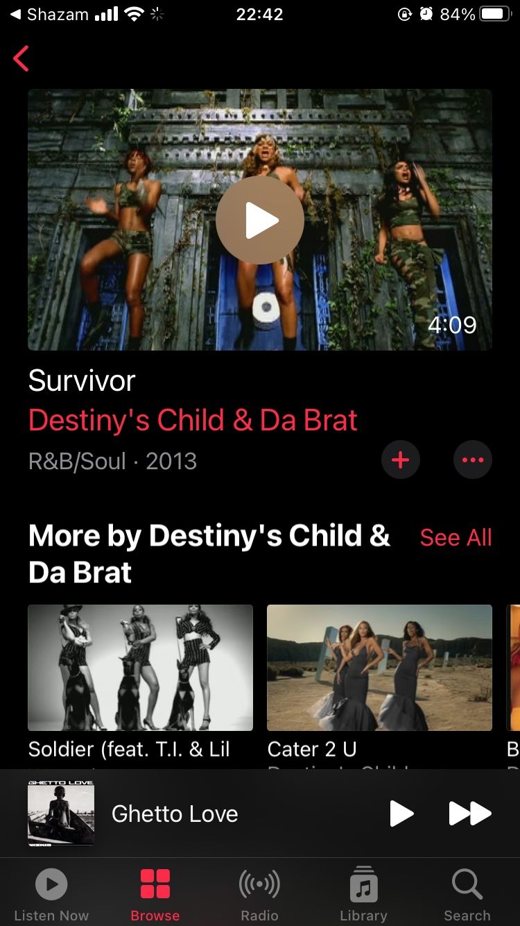 destiny\'s child Survivor video preview on apple music